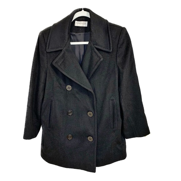 Forecaster of Boston Wool Double Breasted Pea Coat Peacoat Winter Black Size 8 - Picture 1 of 6